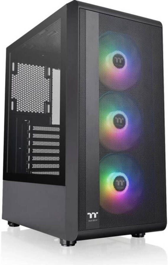 THERMALTAKE PC-behuizing S200 TG ARGB (zwart) Medium tower ATX-formaat Zonder voeding