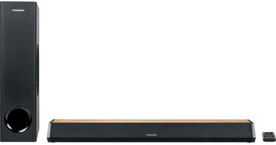 Thomson SB552BTS Bluetooth USB-soundbar met subwoofer van hout en zwarte afwerking