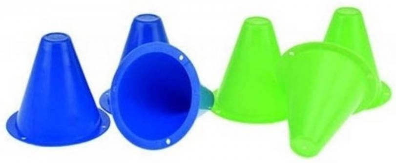 Toi-Toys minipionnen 8 cm blauw groen 6 stuks