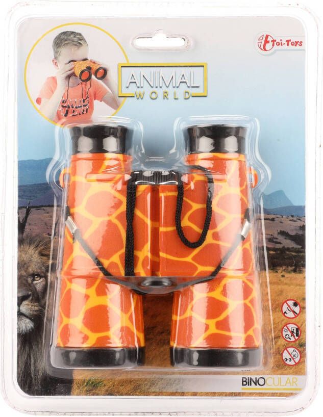 Toi-Toys verrekijker met giraffeprint oranje 13 cm