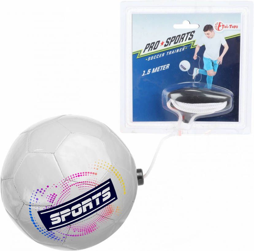 Toi-Toys voetbaltrainer Pro Sports 19 cm kunstleer wit