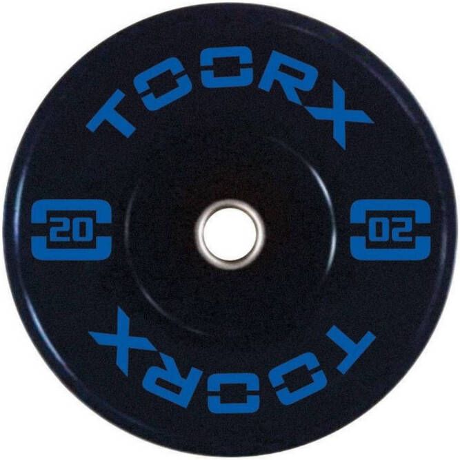 Toorx Fitness Bumper Plate Olympische Halterschijf 20 kg Blauw