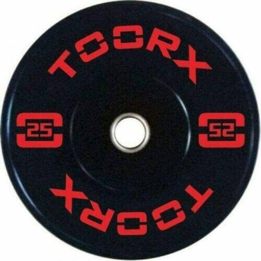 Toorx Fitness Bumper Plate Olympische Halterschijf 25 kg Rood