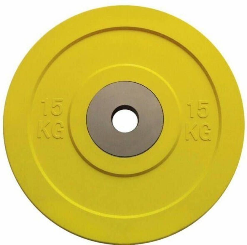 Toorx Fitness Bumper Plates Challenge 50mm diameter 15 kg Geel