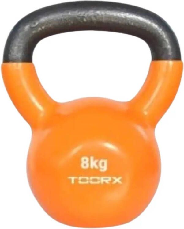 Toorx Fitness Kettlebell Vinyl Gekleurd 8 kg Oranje