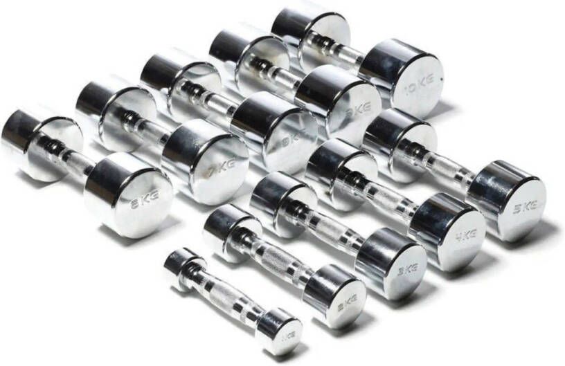 Toorx Fitness MC Chromen Dumbbell (1 10 kg) per stuk Set 10 paar 1- 10 kg