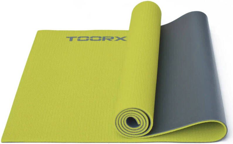 Toorx Fitness Yogamat 173 x 60 x 0 6 cm Dual Color Groen en antraciet