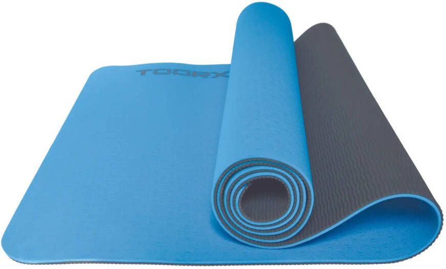 Toorx Fitness Yogamat 183 x 60 x 0 6 cm Dual Color Blauw en antraciet