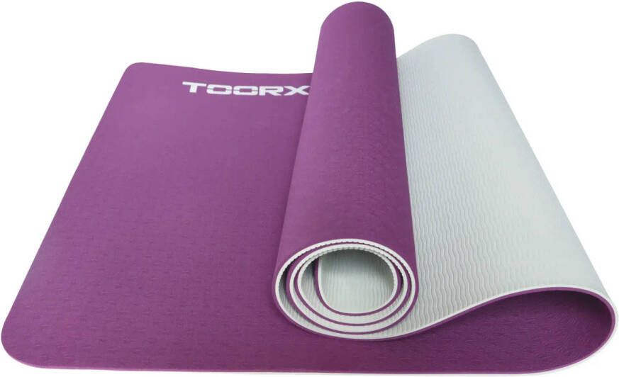 Toorx Fitness Yogamat 183 x 60 x 0 6 cm Dual Color Bordeaux rood en parel