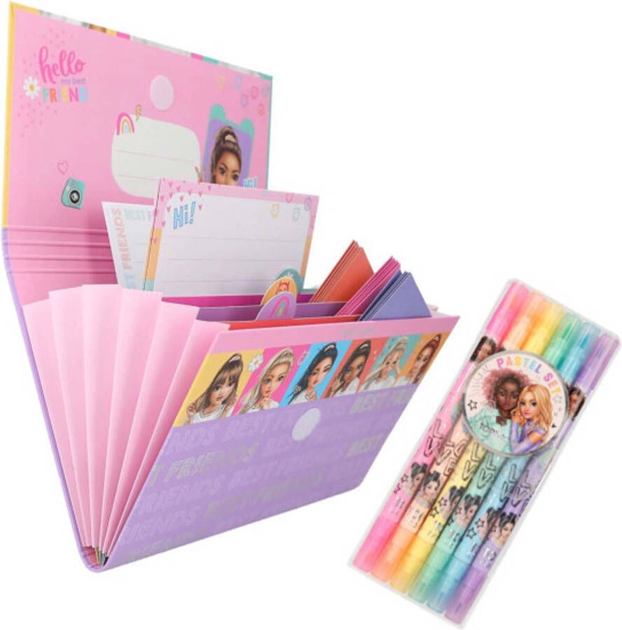 TOPModel Briefpapier Snap Shot + Pastel Viltstiften Kado Pakket Top Model Creatief Cadeau Depesche