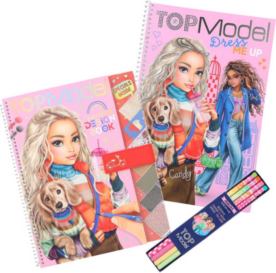 TOPModel Creatief Design Pakket Top Model Dress Me Up Pets Potloden Kado Cadeau