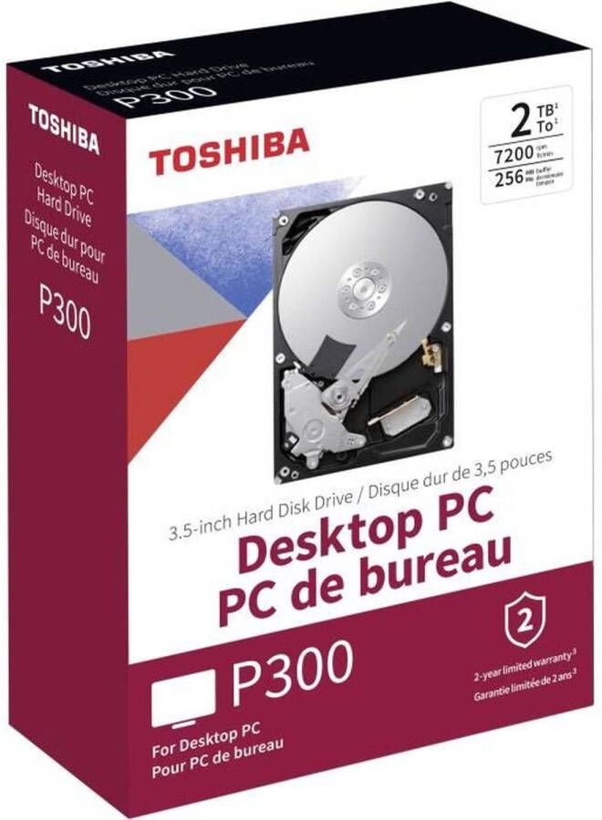 Toshiba P300 Hoogwaardige interne SSD-schijf 2 TB 7200 rpm 256 MB SMR. Doos