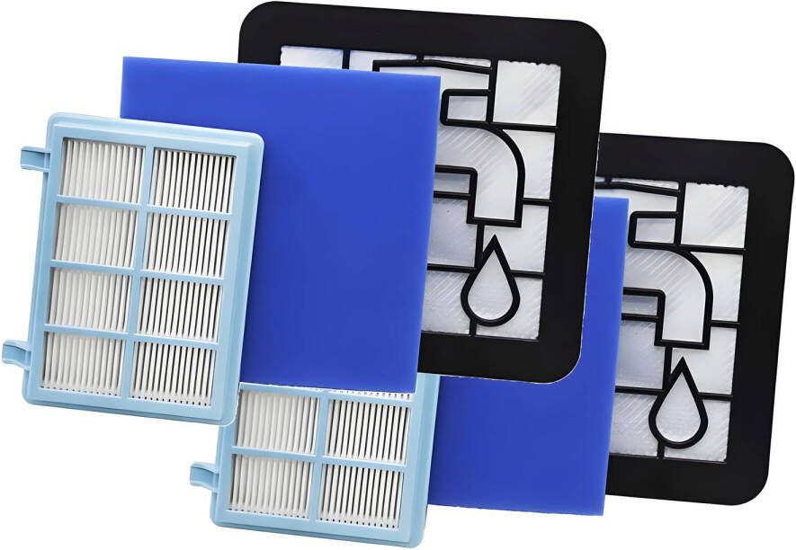 TotalReplace 2x Filter set voor Philips PowerPro Compact en Power Pro Active en City Alternatief FC8010 01 stofzuiger