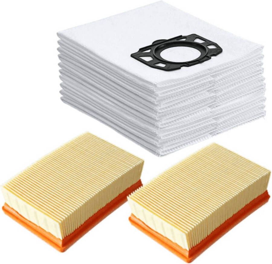TotalReplace 2x HEPA Filter & 10x Stofzakken Voor Karcher MV4 MV5 MV6 WD4 WD5 WD6 Voor Karcher WD4000 WD5999 2.863-006.0 Onderdelen