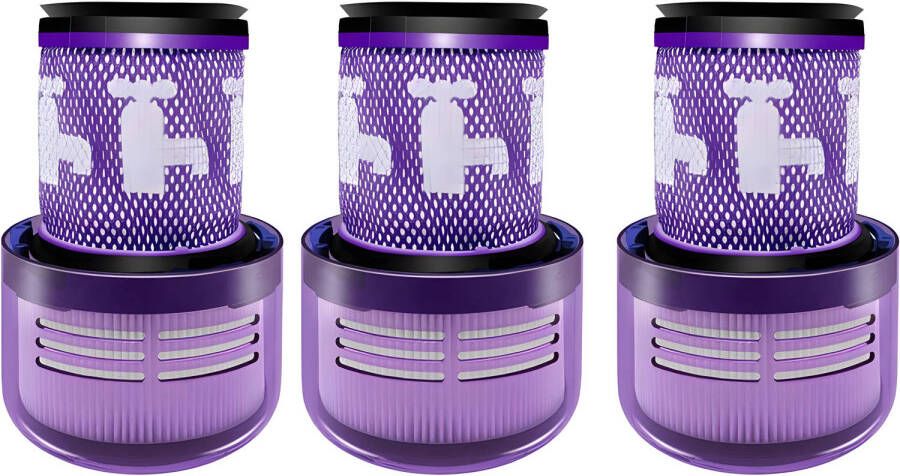TotalReplace 3 x HEPA filter suitable for Dyson V12 Detect Slim & Absolute motor filter Replacement parts 971517-013 x HEPA-filte