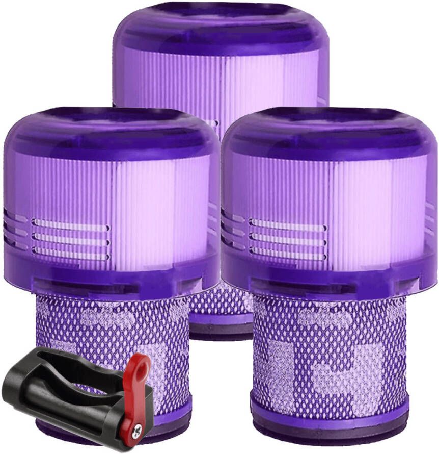 TotalReplace HEPA-filter 3 stuks Geschikt voor Dyson V11 SV14 en V15 steelstofzuigers inclusief trigger