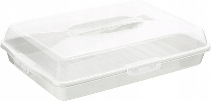 Tragar Lock & fresh rechthoekige taart en cake transport doos bewaarbox 45cm assorti