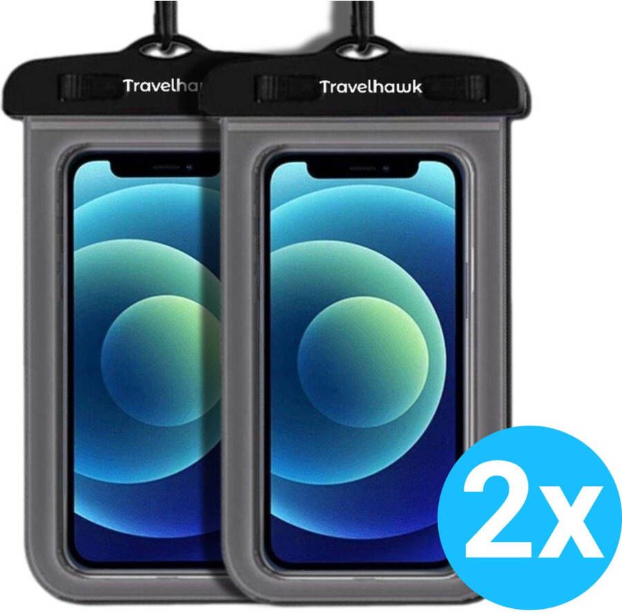 Travelhawk Waterdichte Telefoonhoesjes 2 stuks Geschikt voor alle Smartphones Ook voor paspoort & betaalpassen