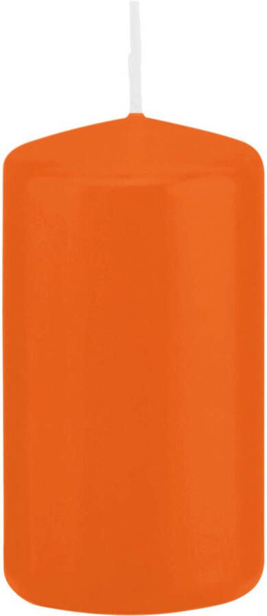 Trend Candles 1x Oranje cilinderkaarsen stompkaarsen 6 x 12 cm 40 branduren Geurloze kaarsen oranje Woondecoraties