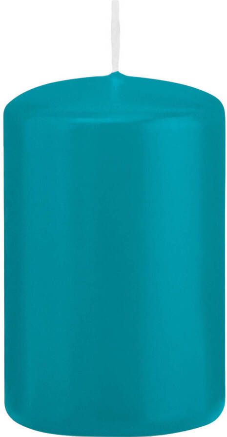 1x Turquoise blauwe cilinderkaarsen stompkaarsen 5 x 8 cm 18 branduren Geurloze kaarsen turkoois blauw Woondecoraties