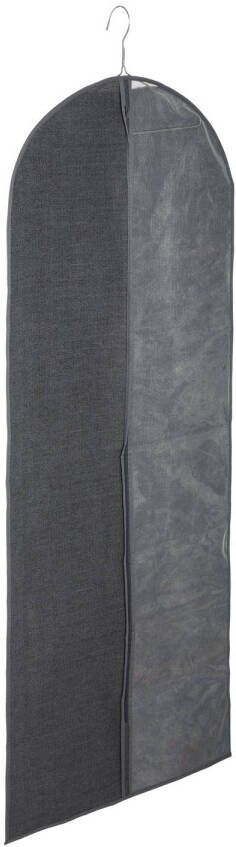 Merkloos Kleding beschermhoes linnen grijs 130 cm inclusief kledinghangers Kledinghoezen