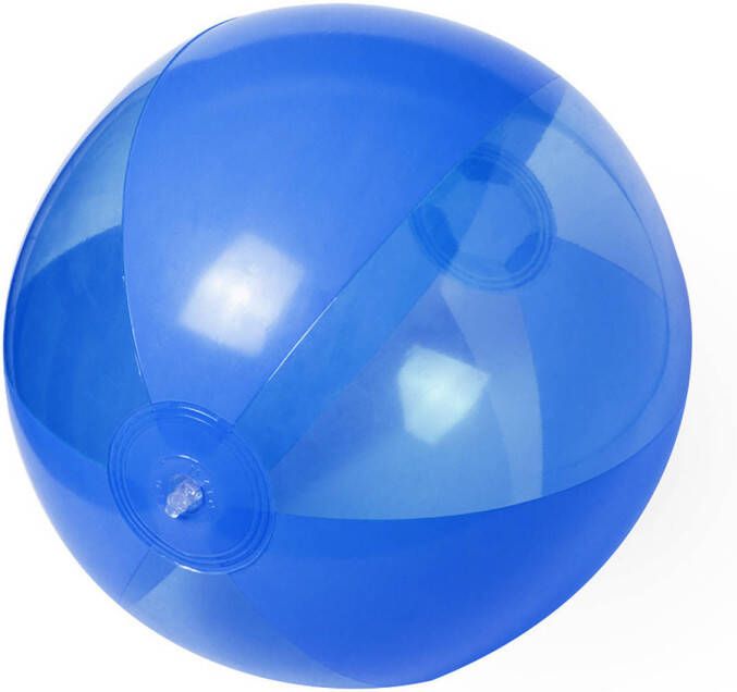 Merkloos Opblaasbare strandbal plastic blauw 28 cm Strandballen