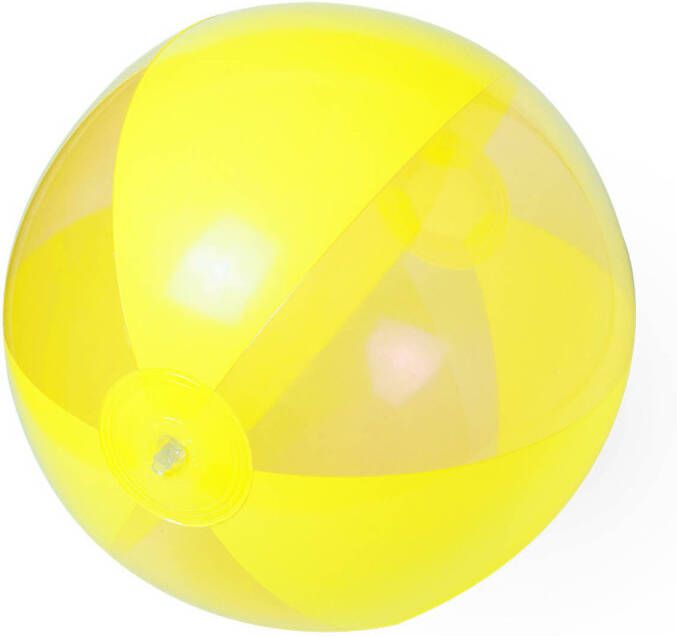 Merkloos Opblaasbare strandbal plastic geel 28 cm Strandballen