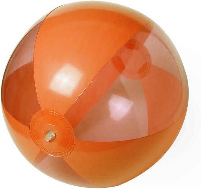 Merkloos Opblaasbare strandbal plastic oranje 28 cm Strandballen