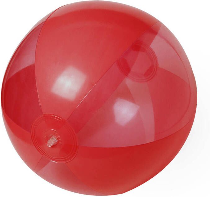 Merkloos Opblaasbare strandbal plastic rood 28 cm Strandballen