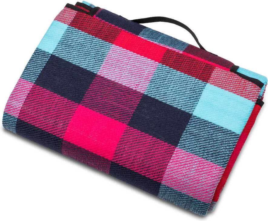 Tresko Picknickdeken lichtblauw-rood-bordeaux ruit motief picknickkleed 195 x 150 m waterdicht campingdeken outdoor p...