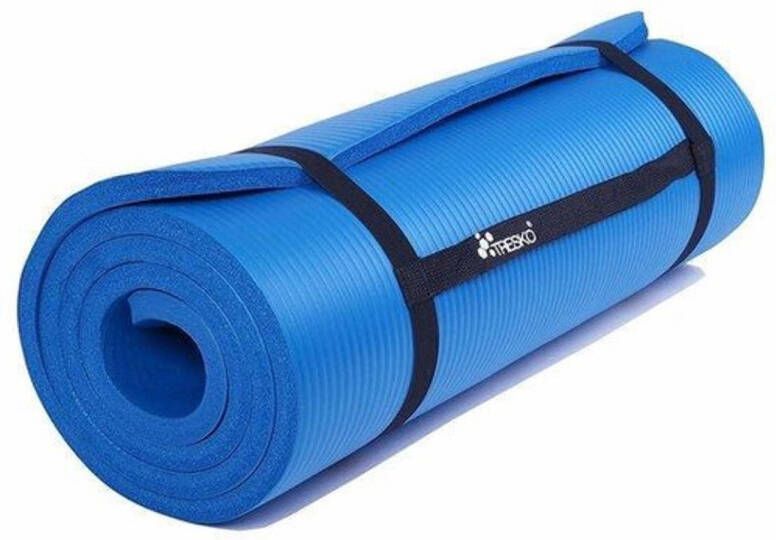 Tresko Yoga mat Blauw 1 5 cm dik fitnessmat pilates aerobics