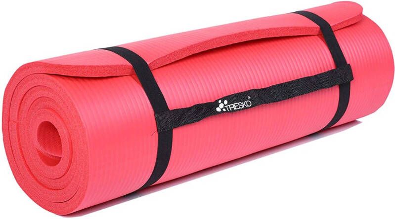 Tresko Yoga mat rood 190x100x1 5 cm fitnessmat pilates aerobics