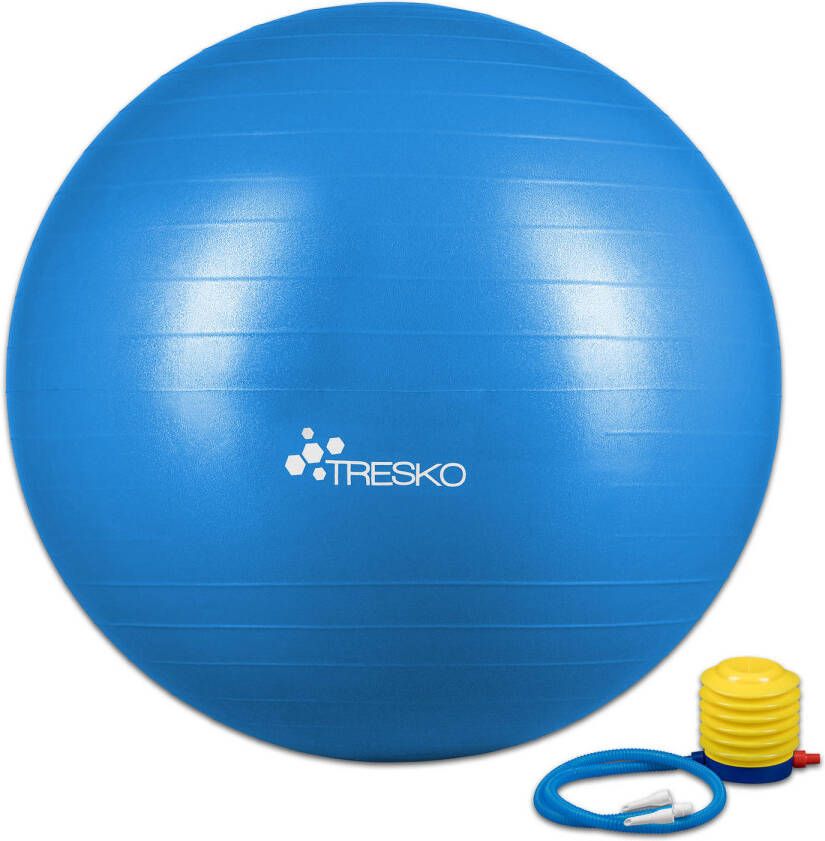 Tresko Yogabal Blauw 55 cm Trainingsbal Pilates gymbal