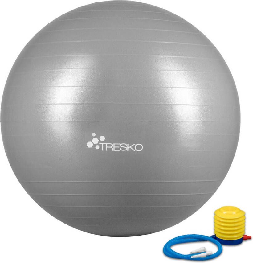 Tresko Yogabal Grijs 85 cm Trainingsbal Pilates gymbal