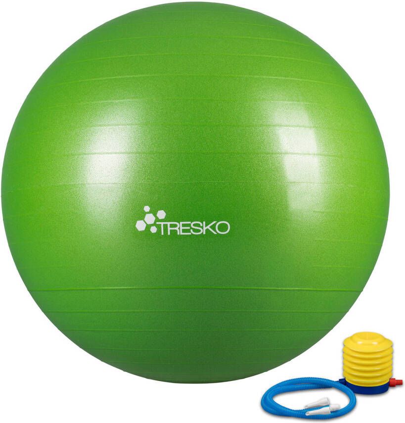 Tresko Yogabal Groen 55 cm Trainingsbal Pilates gymbal