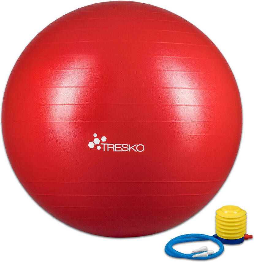 Tresko Yogabal Rood 55 cm Trainingsbal Pilates gymbal