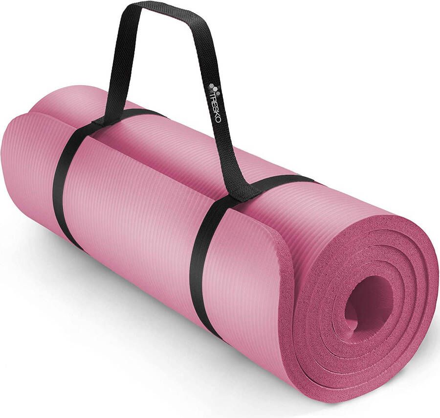 Tresko Yogamat Roze fitnessmat sportmat 185 x 60 x 1 cm