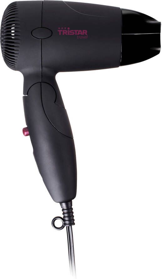 Tristar Föhn HD-2359 Haardroger met inklapbaar handvat Inklapbare Reisföhn Deluxe Lichtgewicht 2 warmtestanden en Oververhittingsbeveiliging Duo-voltage Geschikt voor thuis en op reis 1200watt Zwart