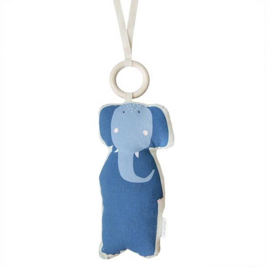 Trixie muziekmobiel Mrs. Elephant 22 cm katoen polyester blauw