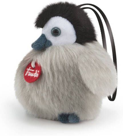 Trudi Charm Sleutelhanger Pinguïn (XXS-29084) Pluche knuffel Ca. 10 cm (Maat XXS) Geschikt voor jongens en meisjes Grijs Wit Zwart