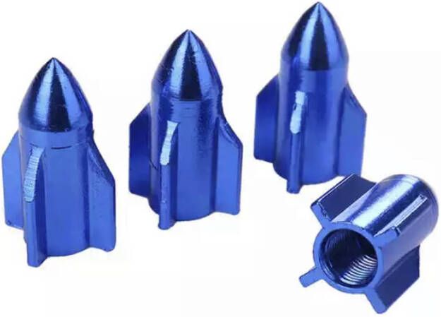 TT-products ventieldoppen Dark Blue Rockets aluminium 4 stuks donkerblauw