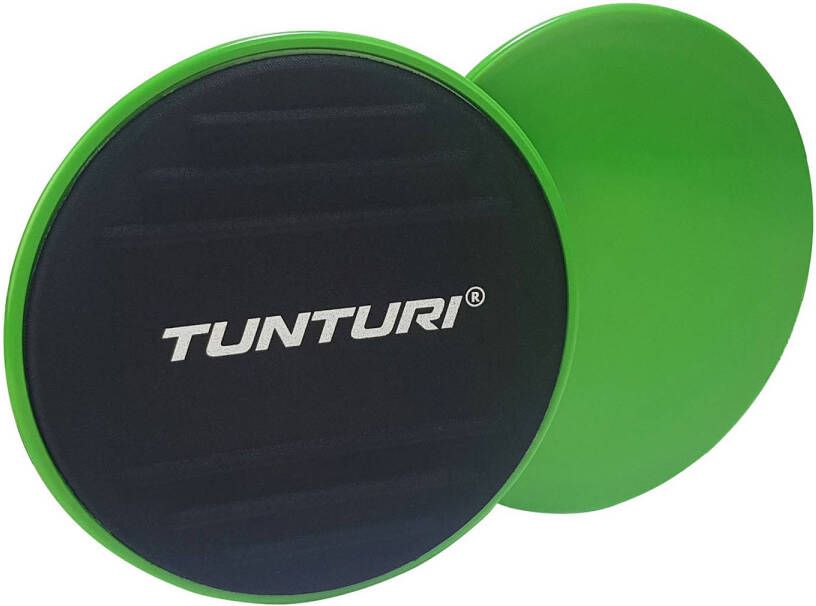 Tunturi Core Sliders buikspiertrainer set 18 cm groen