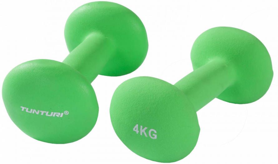 Tunturi dumbbells neopreen 2 x 4 kg groen