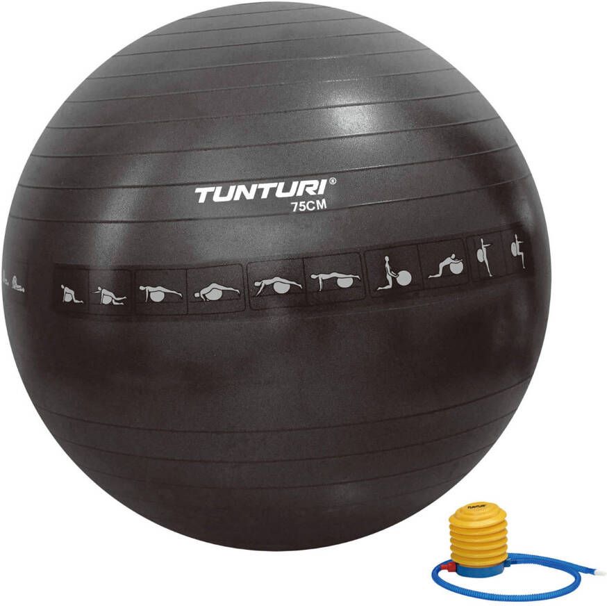 Tunturi fitnessbal Anti Burst 75 cm zwart
