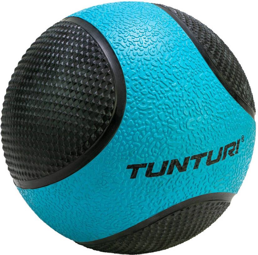 Tunturi fitnessbal Medicine 4 kg 19 cm rubber blauw zwart