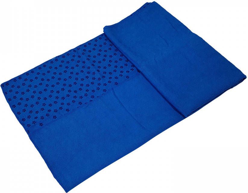 Tunturi Silicone Yoga handdoek met anti slip met draagtas Blauw