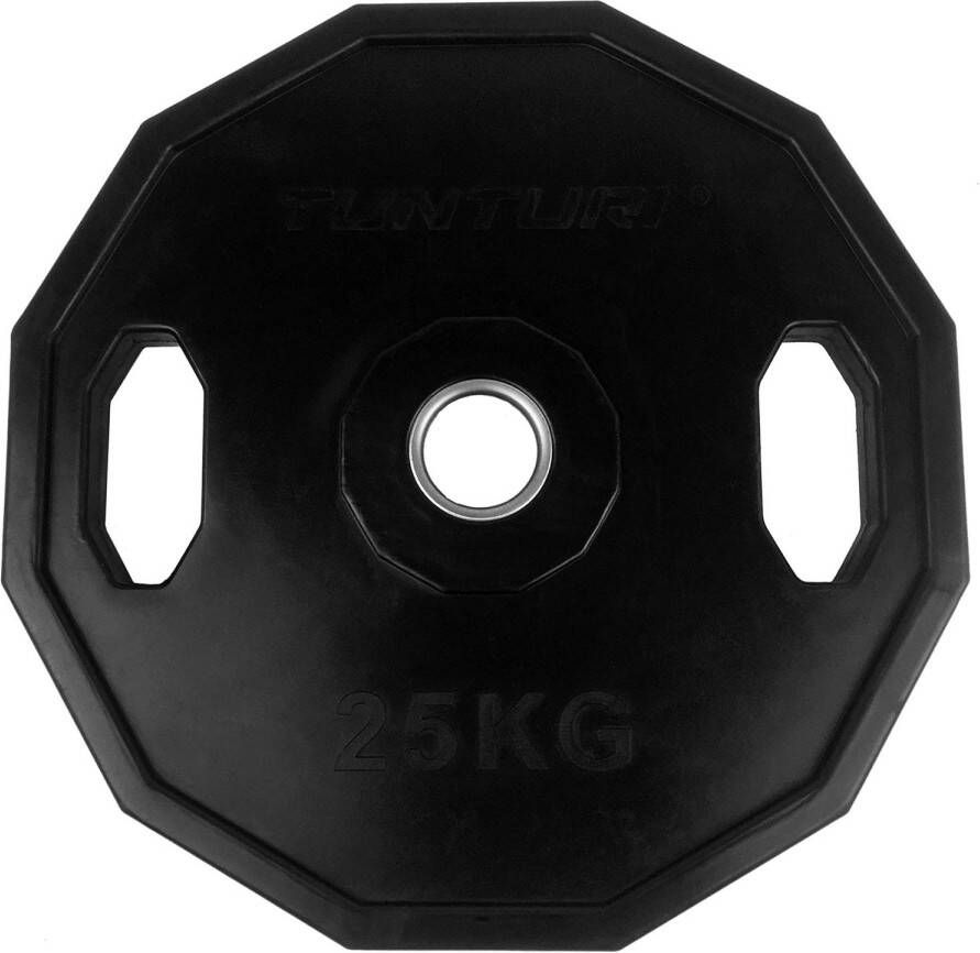 Tunturi Olympische Halterschijf Halter gewichten 1x 25 kg 50mm Rubber Incl. gratis fitness app