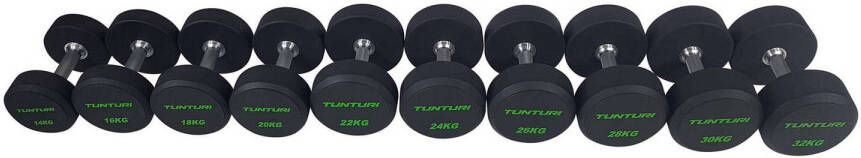Tunturi Pro PU Dumbbell Set 14 t m 32 kg 1 paar Halterset incl. gratis fitness app