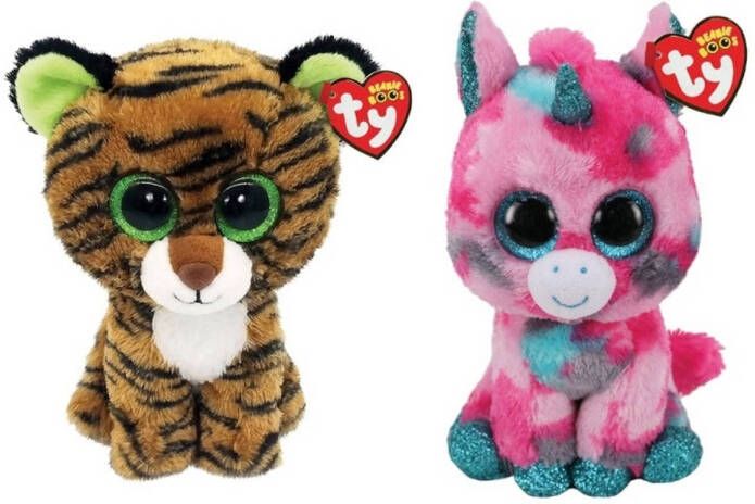 Ty Knuffel Beanie Boo&apos;s Gumball Unicorn & Tiggy Tiger