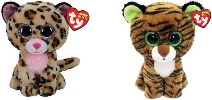 Ty Knuffel Beanie Boo&apos;s Livvie Leopard & Tiggy Tiger